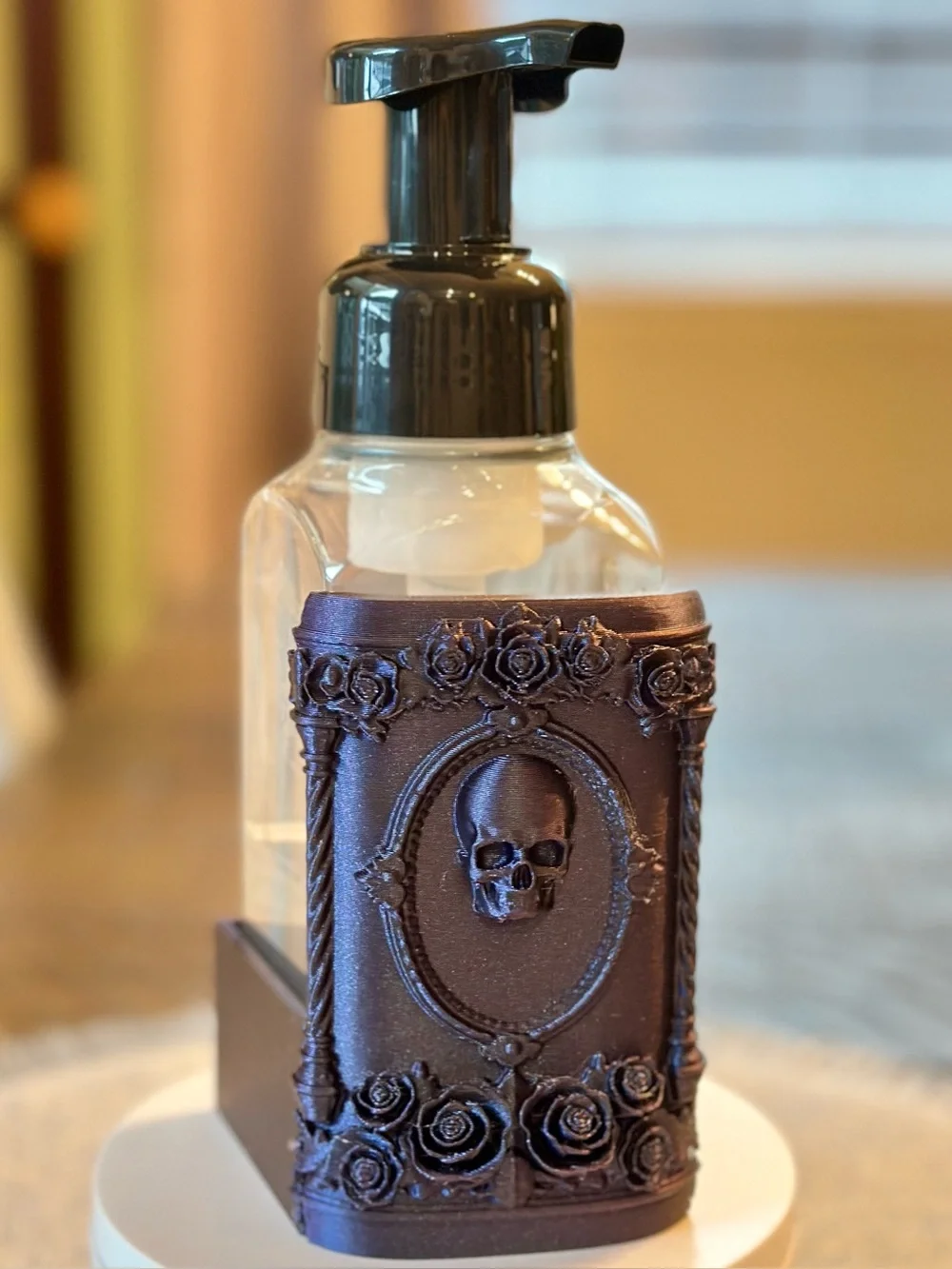 Gothic Skull Soap Holder for Bath & Body Works Bottles - Purple Color Shifting